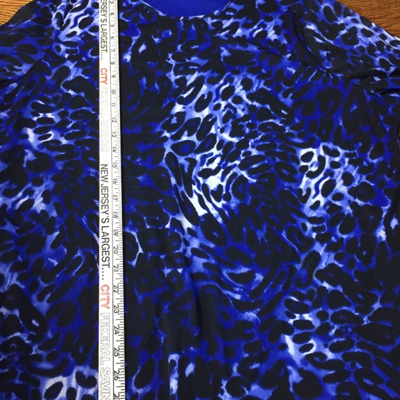 Alia Women Lined Blue Leopard Print Top Sz 2x D - Picture 7 of 7